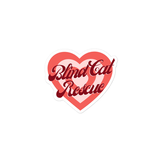 Blind Cat Rescue Vintage Heart Sticker