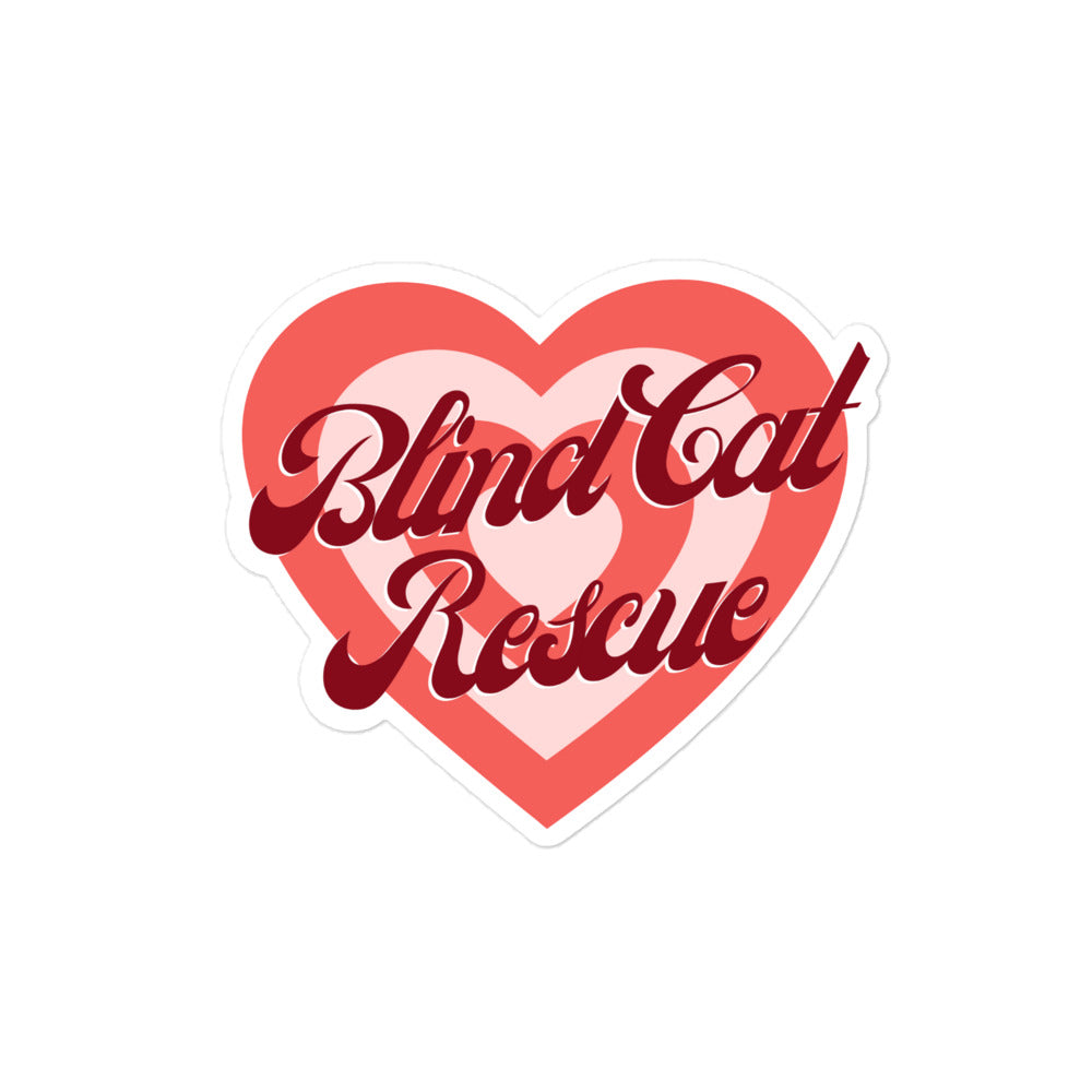 Blind Cat Rescue Vintage Heart Sticker