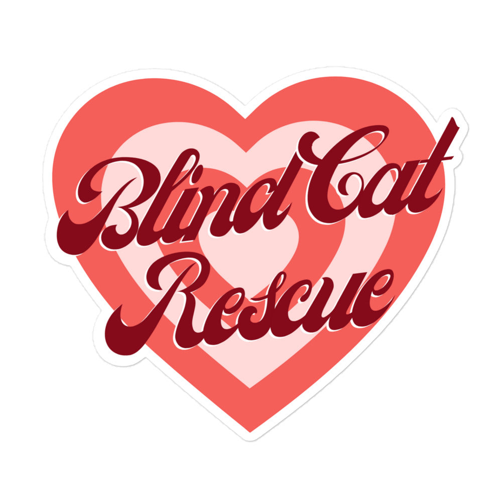 Blind Cat Rescue Vintage Heart Sticker