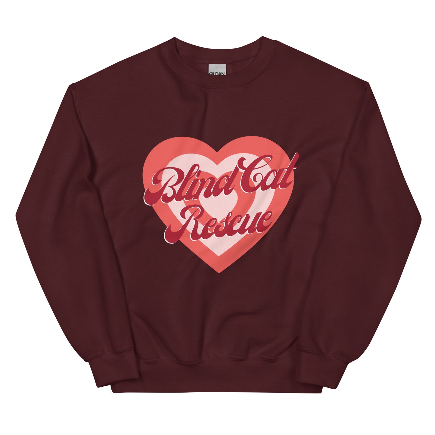 Blind Cat Rescue Vintage Heart Sweatshirt