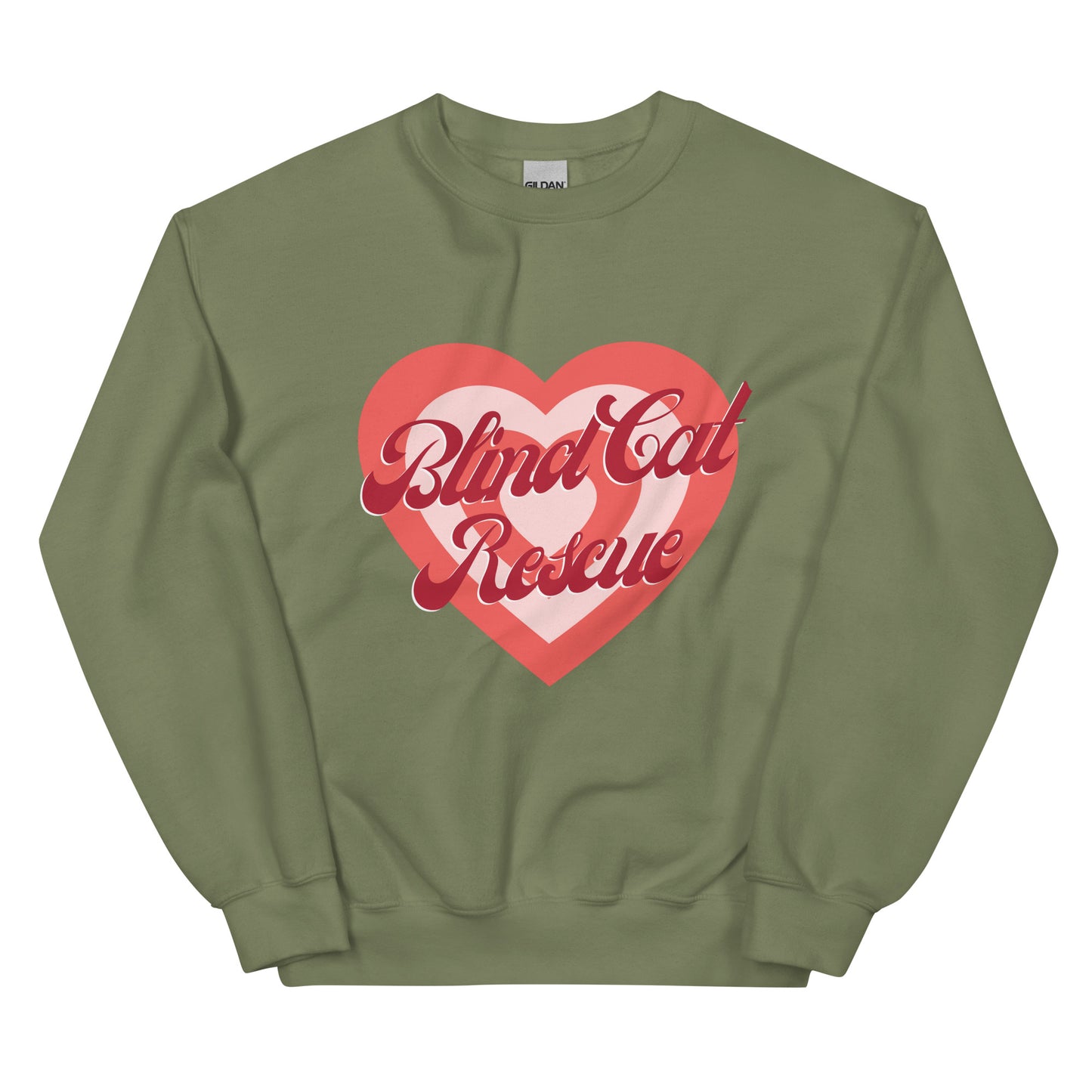 Blind Cat Rescue Vintage Heart Sweatshirt