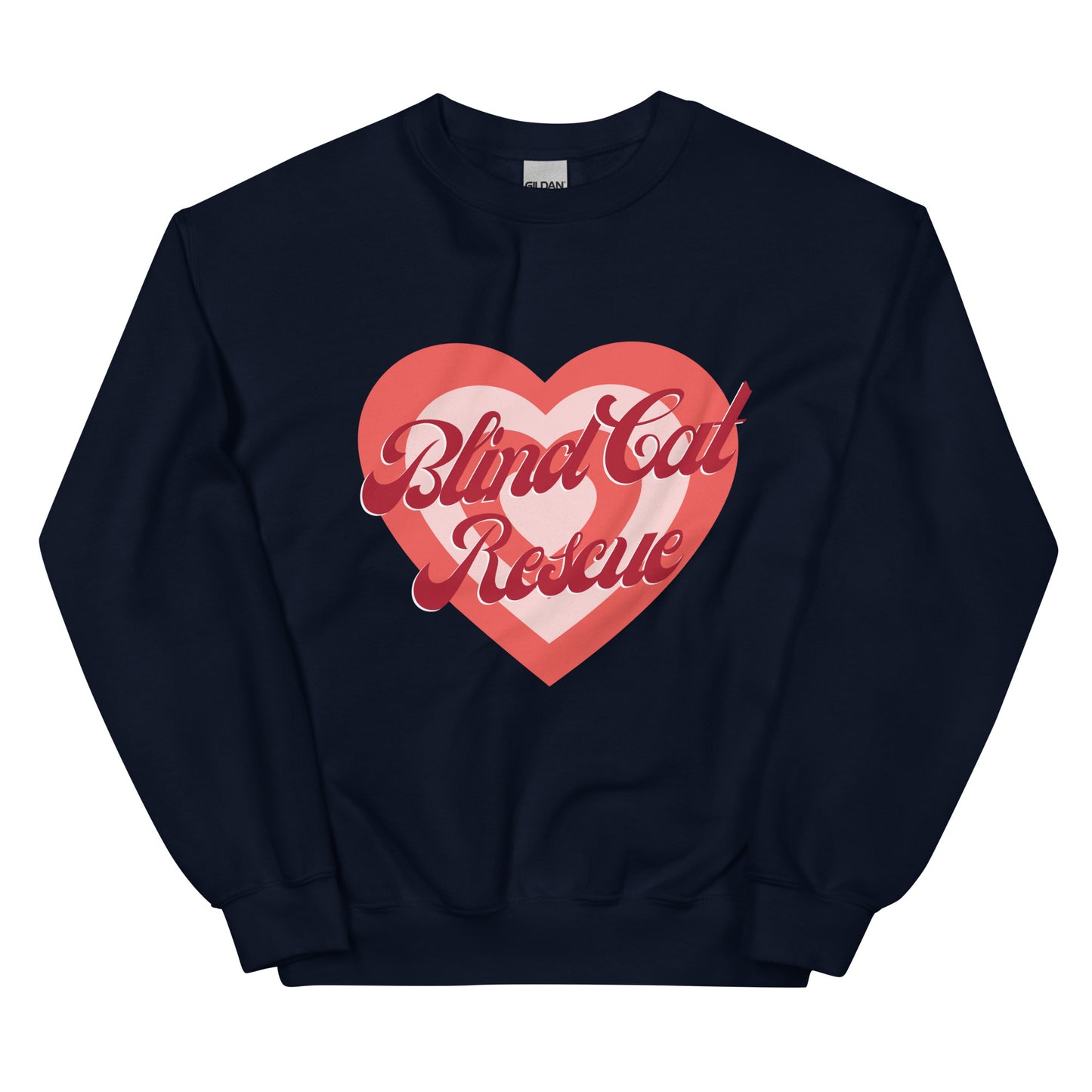 Blind Cat Rescue Vintage Heart Sweatshirt