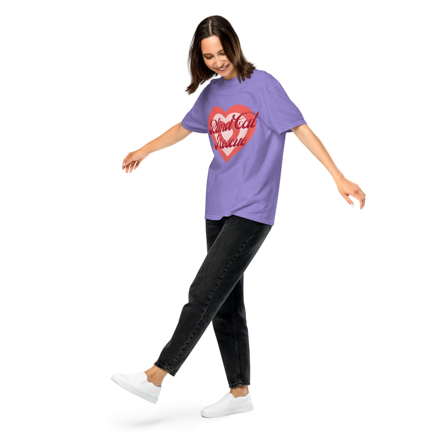 Blind Cat Rescue Vintage Heart t-shirt